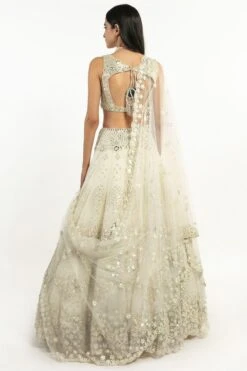 Abhinav Mishra Ivory Resham & Mirror Embellished Lehenga Set -Echo Clohting Shop 39am22 7