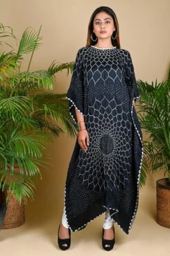 Yellow Floral Bandhni Kaftan -Echo Clohting Shop 3fkaf4 bpants2 5