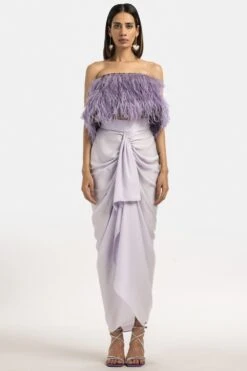 431-88 By Shweta Kapur Lilac Satin Draped Skirt