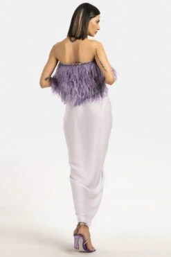 431-88 By Shweta Kapur Lilac Satin Draped Skirt -Echo Clohting Shop 408431025 3 1