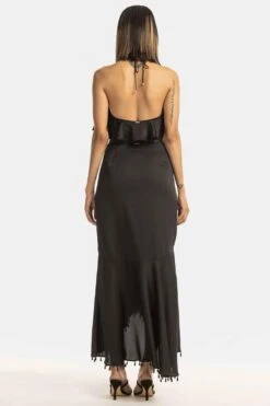 431-88 By Shweta Kapur Black Satin Raindrop Skirt -Echo Clohting Shop 408431029 3 1