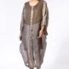Bodhi Tree Olive & Gold Embroidered Kaftan Dress