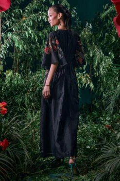 Chandrima Black Pleated Ruched Dress -Echo Clohting Shop 41123cm29 5