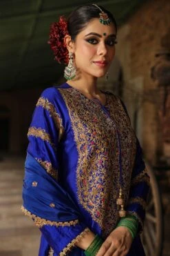 Niti Bothra Blue Resham Embroidered Sharara Set 6 Niti Bothra Blue Resham Embroidered Sharara Set -Echo Clohting Shop 41223nb37 3