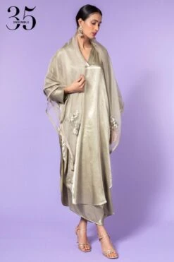 Aikeyah Sage Green Mashru Kurta Set