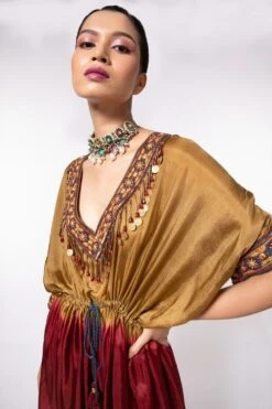 CAPISVIRLEO Ombre Dyed Habutai Silk Kaftan -Echo Clohting Shop 44cp1 4