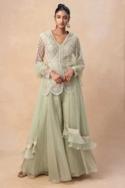 Ridhi Mehra Mint Green Embellished Sharara Set