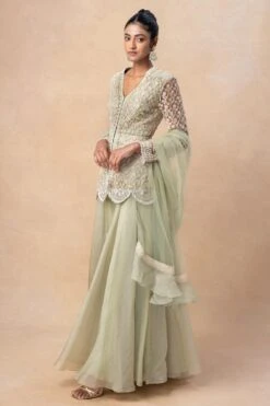 Ridhi Mehra Mint Green Embellished Sharara Set -Echo Clohting Shop 4723rm3 4
