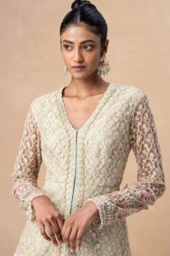 Ridhi Mehra Mint Green Embellished Sharara Set -Echo Clohting Shop 4723rm3 5
