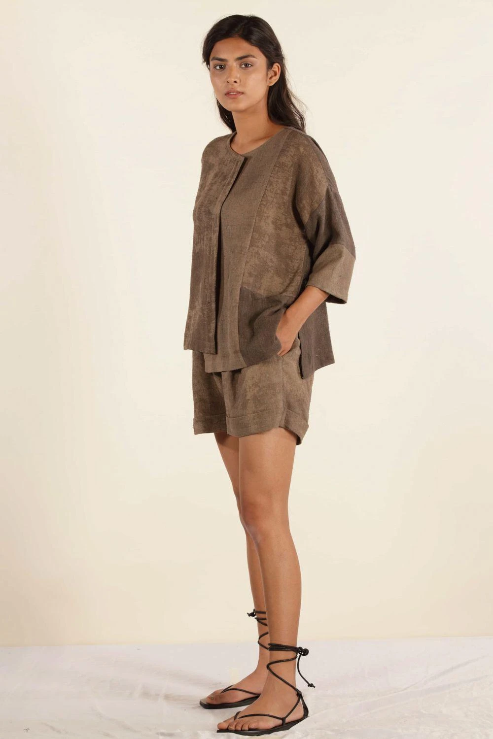 Urbania Hazelnut Silk Shorts 2 Urbania Hazelnut Silk Shorts - Image 2