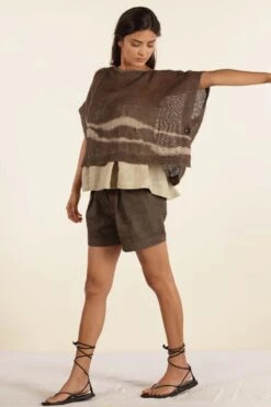 Urbania Umber Linen Shorts -Echo Clohting Shop 4823ua19 3 1