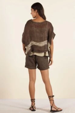 Urbania Umber Linen Shorts -Echo Clohting Shop 4823ua19 4 1