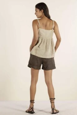 Urbania Cocoa Linen Shorts -Echo Clohting Shop 4823ua20 4 1