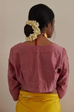 Shorshe Onion Pink Hand Embroidered Blouse -Echo Clohting Shop 4923se20 3