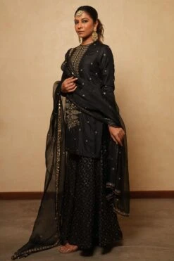 Pooja Keyur Black Embellished Sharara Set -Echo Clohting Shop 51023pk5 3
