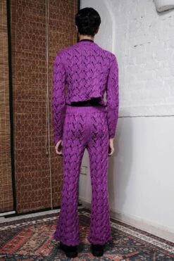 QUOD Mysterious Purple Cable Hand-Knitted Pant -Echo Clohting Shop 51123qu29 4