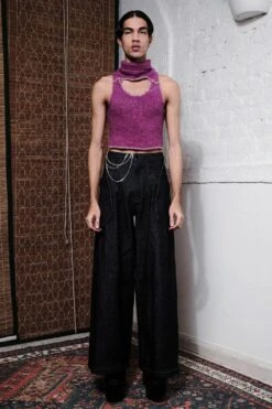 QUOD Dramatic Magenta Knitted Tongue Vest