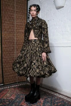 QUOD Bold Black QUOD Printed Racer Balloon Skirt -Echo Clohting Shop 51123qu53 3