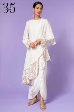 Aikeyah White Embroidered Layered Dress 8 Aikeyah White Embroidered Layered Dress -Echo Clohting Shop 511ak06 4
