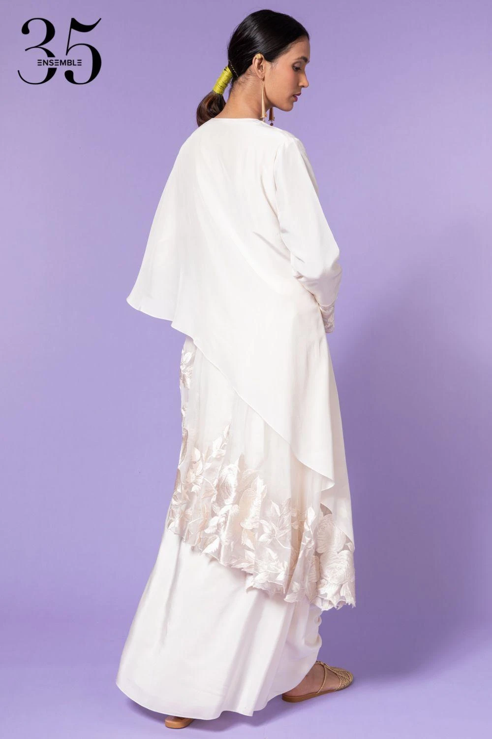 Aikeyah White Embroidered Layered Dress 5 Aikeyah White Embroidered Layered Dress - Image 5