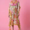 Siddhartha Bansal Vibrant Yellow-blue Floral Printed Kaftan