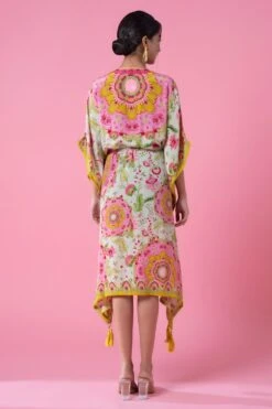 Siddhartha Bansal Vibrant Yellow-blue Floral Printed Kaftan -Echo Clohting Shop 5124sb20 4