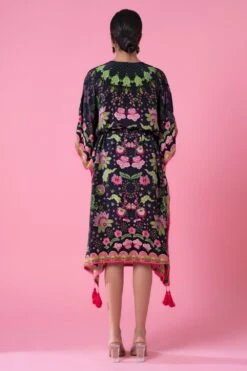 Siddhartha Bansal Midnight Black Multi-floral Printed Kaftan -Echo Clohting Shop 5124sb22 4