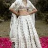 Simar Dugal Ivory Resham & Zari Embroidered Lehenga Set