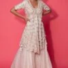 Simar Dugal Ivory Embroidered Jacket & Sharara Set