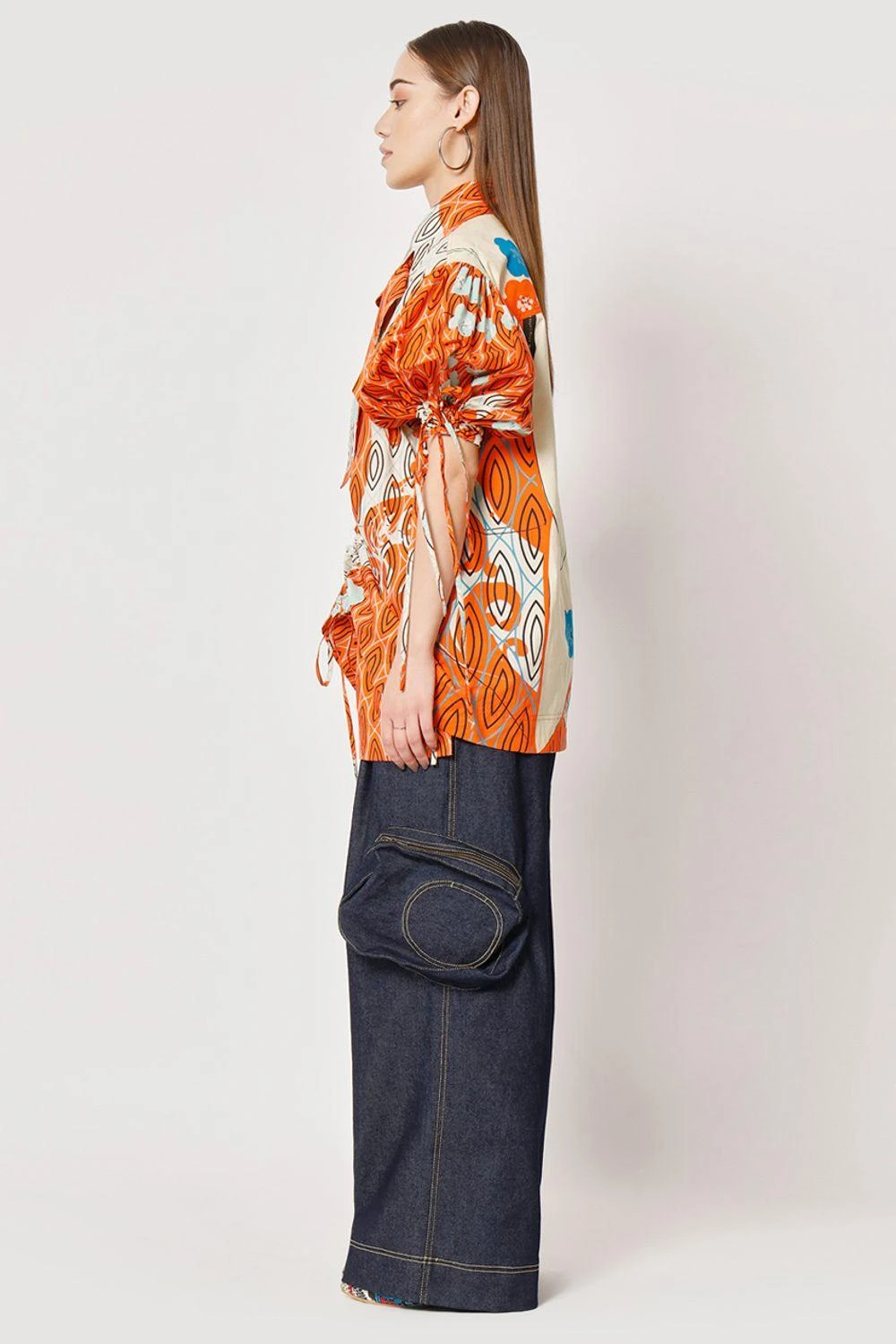 Two Point Two Off White & Orange Emiko Printed Top 3 Two Point Two Off White & Orange Emiko Printed Top - Image 3