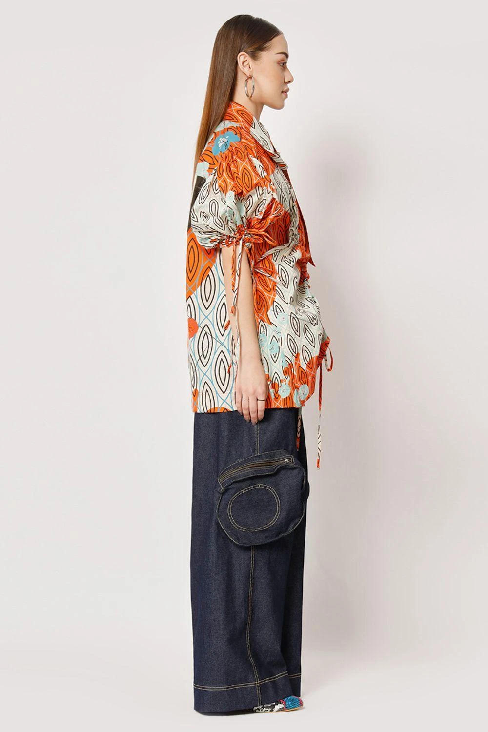 Two Point Two Off White & Orange Emiko Printed Top 4 Two Point Two Off White & Orange Emiko Printed Top - Image 4