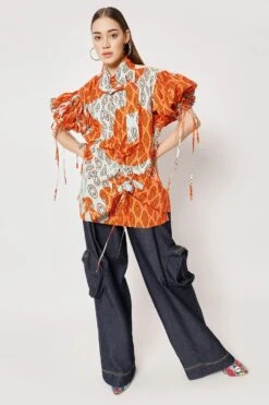 Two Point Two Off White & Orange Emiko Printed Top 12 Two Point Two Off White & Orange Emiko Printed Top -Echo Clohting Shop 5623ce45 6