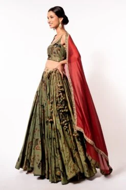 Punit Balana Green Printed Lehenga Set -Echo Clohting Shop 57pb6 2 1