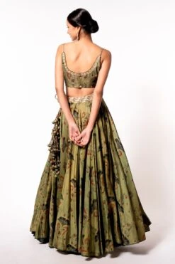 Punit Balana Green Printed Lehenga Set -Echo Clohting Shop 57pb6 5 1