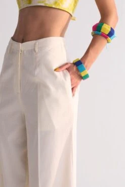 Ikai Ivory Cutwork Elasticated Straight Pants -Echo Clohting Shop 5823iai71 3