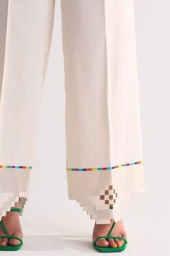 Ikai Ivory Cutwork Elasticated Straight Pants -Echo Clohting Shop 5823iai71 4