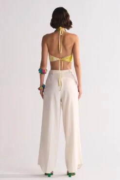 Ikai Ivory Cutwork Elasticated Straight Pants -Echo Clohting Shop 5823iai71 5