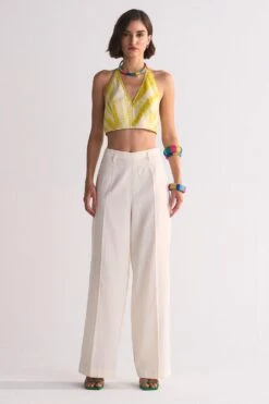 Ikai Ivory Elasticated Straight Pants