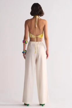 Ikai Ivory Elasticated Straight Pants -Echo Clohting Shop 5823iai78 4