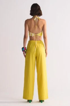 Ikai Yellow Elasticated Straight Pants -Echo Clohting Shop 5823iai81 4 1