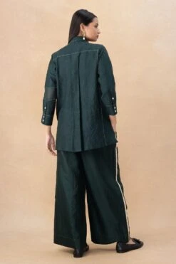 Divyam Mehta Bottle Green Embellished Top -Echo Clohting Shop 5923dm3 5