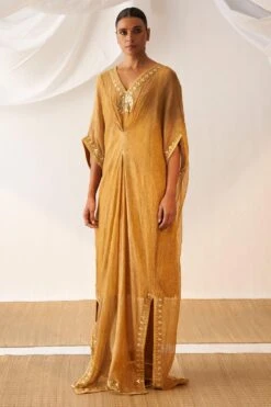 Itrh Mustard Embellished Kaftan