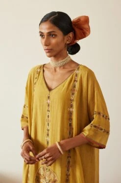 Sarang Kaur Yellow Uday Kaftan -Echo Clohting Shop 61023sk21 3