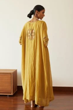 Sarang Kaur Yellow Uday Kaftan -Echo Clohting Shop 61023sk21 4