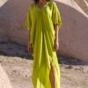 Twinkle Hanspal Lime Green 3-D Embellished Kaftan