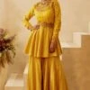 Bhumika Sharma Yellow Sharara Set With Embellished Neckline