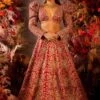 Mrunalini Rao Red Handcrafted Zardosi Rosette Lehenga Set