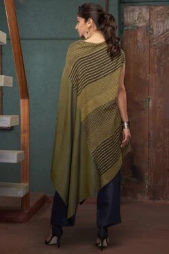 Bodhi Tree Olive Green Asymmetric Kurta Set -Echo Clohting Shop 62bt5 4