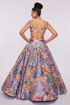 Aisha Rao Blue Tissue Applique Lehenga Set -Echo Clohting Shop 64ar11 4