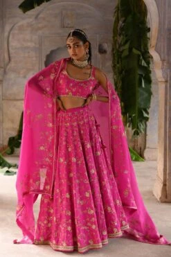 Deep Thee Fuchsia Hand Embroidered Lehenga Set